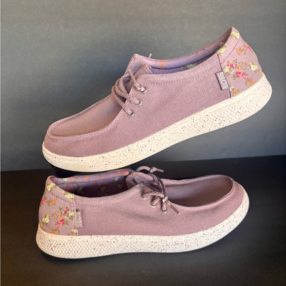 Skechers BOBS Women's Lavender Floral Sneakers size 10 - Picture 1 of 8